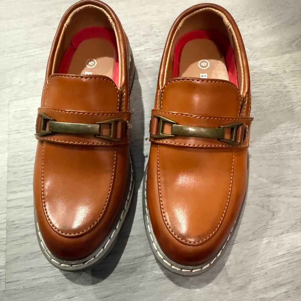Classic Tan Kids Dress Shoes